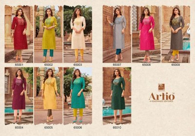 Artio by Kapil Trendz Amory vol 8 Modal silk Embroidery work Kurti catalogue  kurtis catalogs