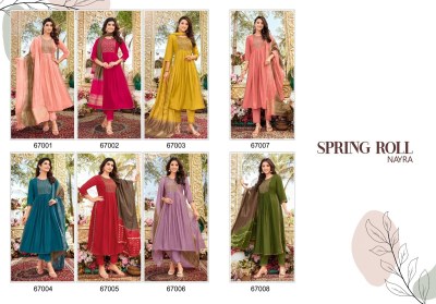 Artio by kapil trendz has luanched spring roll nyra cut kurti with pant and dupatta set at wholesale rate kurtis catalogs