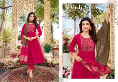 Artio by kapil trendz has luanched spring roll nyra cut kurti with pant and dupatta set at wholesale rate kurtis catalogs