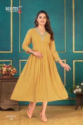 Asmita by Deecee Flared Long embroidered Kurti collection at low price  kurtis catalogs