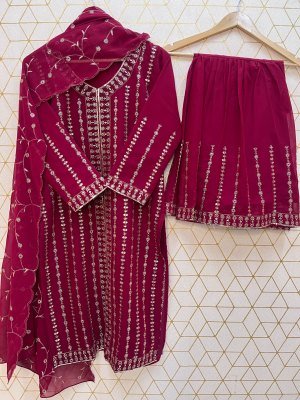 Astha Collection AC 7042 Readymade Suit Heavy Blooming Faux Georgette Sharara Dupatta Festival Wear readymade suit catalogs