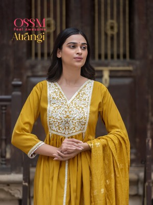 Atrangi by OSSM Heavy Embroidered Fancy Flair Kurta Pant and dupatta catalogue at wholesale rate wholesale catalogs