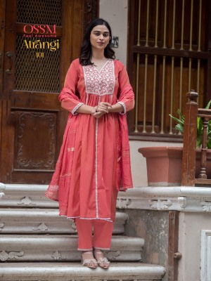 Atrangi by OSSM Heavy Embroidered Fancy Flair Kurta Pant and dupatta catalogue at wholesale rate readymade suit catalogs