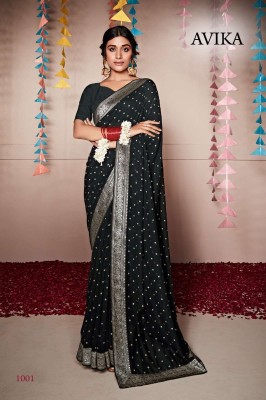 Avika by Stavan Heavy Weightless With Border fancy saree with blouse collection sarees catalogs