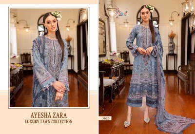 Ayesha Zara luxury lawn collection by shree fab embroidered dress material catalogue salwar kameez catalogs