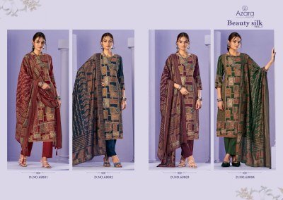 Azara Beauty Silk Vol 3 Unstitched Premium Modal Muslin Suit Set Foil And Handwork  Diamond Pant And Latkan Box Pallu Dupatta Wholesale dress material catalogs