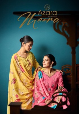 Azara by meera cambric cotton printed unstitched suit catalogue at low rate Azara