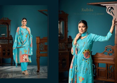 Azara by meera cambric cotton printed unstitched suit catalogue at low rate salwar kameez catalogs