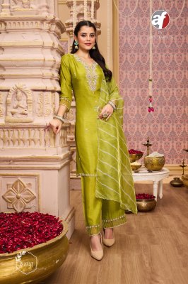 B 2737 by Anju fabric Pure Dola Silk Fancy Short Kurti Wide Pant and Dupatta collection at low price readymade suit catalogs