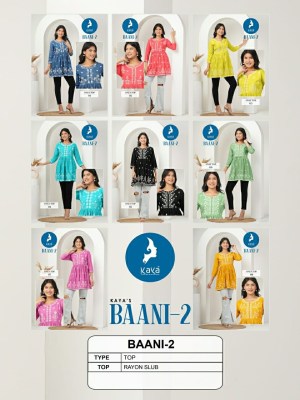 Baani 2 by Kaya reyon with work short fancy short top catalogue at affordable rate western wear catalogs