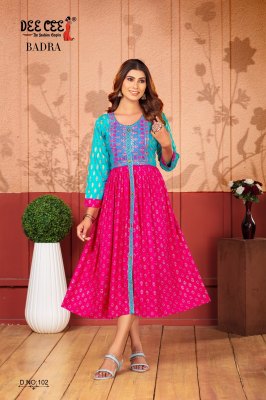 Badra by Deecee Ghre frock style kurti catalogue at affordable rate Dee cee