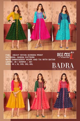 Badra by Deecee Ghre frock style kurti catalogue at affordable rate kurtis catalogs