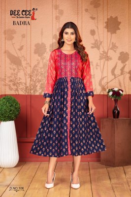 Badra by Deecee Ghre frock style kurti catalogue at affordable rate kurtis catalogs