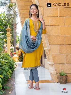 Bahaar by Kadlee pure muslin thread work kurti pant and dupatta catalogue at affordable rate Kadlee