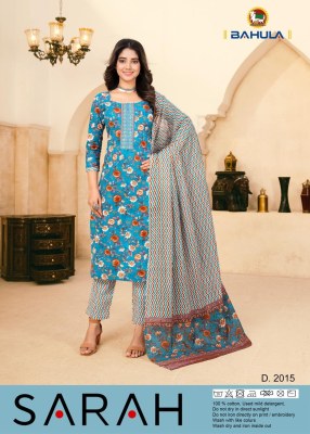 Bahula by Sara cotton printed readymade kurti pant and dupatta catalogue at affordable rate readymade suit catalogs