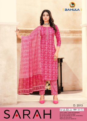 Bahula by Sara cotton printed readymade kurti pant and dupatta catalogue at affordable rate readymade suit catalogs