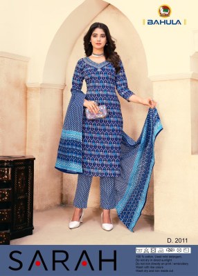 Bahula by Sara cotton printed readymade kurti pant and dupatta catalogue at affordable rate readymade suit catalogs