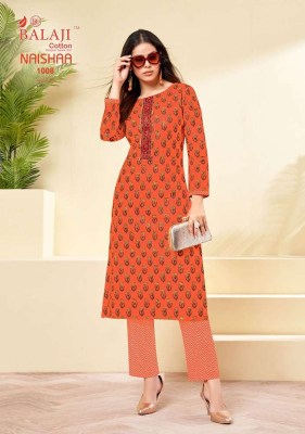 Balaji Cotton Naishaa vol 1 Embroidery  work cotton Kurti with pants set wholesale Kurti catalogue  kurtis catalogs