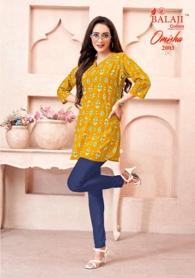 Balaji Cotton by Omisha vol 2 short cotton printed womans top catalogue at wholesale price  kurtis catalogs