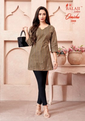 Balaji Cotton by Omisha vol 2 short cotton printed womans top catalogue at wholesale price  kurtis catalogs