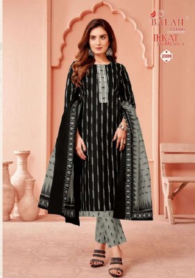 Balaji Ikkat Prime Vol 2 cotton Kurti Pant With Dupatta set Readymade suits catalogue wholesaler  kurtis catalogs