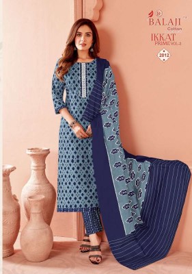 Balaji Ikkat Prime Vol 2 cotton Kurti Pant With Dupatta set Readymade suits catalogue wholesaler  kurtis catalogs