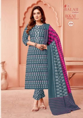 Balaji Ikkat Prime Vol 2 cotton Kurti Pant With Dupatta set Readymade suits catalogue wholesaler  kurtis catalogs