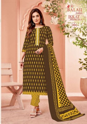 Balaji Ikkat Prime Vol 2 cotton Kurti Pant With Dupatta set Readymade suits catalogue wholesaler  kurtis catalogs