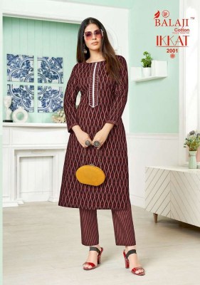 Balaji Ikkat Vol  2 Kurti With Pant set Wholesale Kurti catalogue   kurtis catalogs