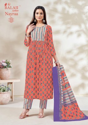 Balaji cotton by Nayra Vol 1 fancy printed flared kurti pant and dupatta catalogue at wholesale price readymade suit catalogs