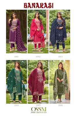 Banarasi by OSSM fancy hand work designer kurti pant and dupatta catalogue at affordable rate readymade suit catalogs