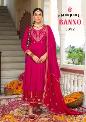 Banno  by Rangoon exclusive silk hand mirror anarkali suit catalogue at amaviexpo wholesale catalogs