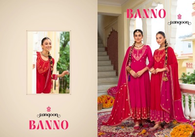 Banno  by Rangoon exclusive silk hand mirror anarkali suit catalogue at amaviexpo fancy Anarkali suit catalogs