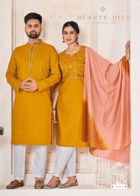 Banwery Fashion Couple Goal Vol 6 couple combo of Kurta with Payjama and Kurti with Pants and Dupatta set catalogue wholesale 