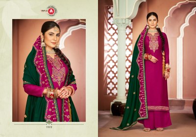 Barbie by Triple A Silk with work unstitched dress material catalogue at affordable rate salwar kameez catalogs