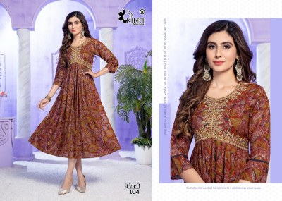 Barfi by kinti heavy capsule foil print sequence kurti cataloge at wholesale rate  kurtis catalogs