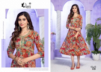 Barfi by kinti heavy capsule foil print sequence kurti cataloge at wholesale rate  kurtis catalogs