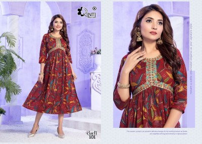 Barfi by kinti heavy capsule foil print sequence kurti cataloge at wholesale rate  kurtis catalogs