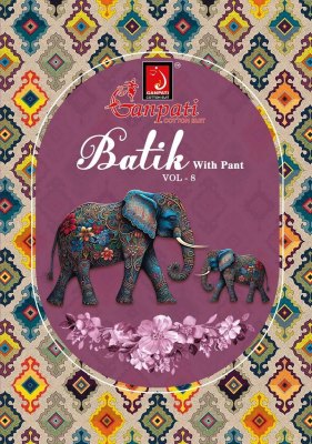 Batik vol 8 by Ganpati Pure cotton batik printed readymade suit catalogue at affordable rate readymade suit catalogs