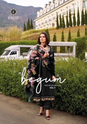 Begum vol 7 by Kailee fashion Designer Thread work readymade suit catalogue at low rate Kailee fashion