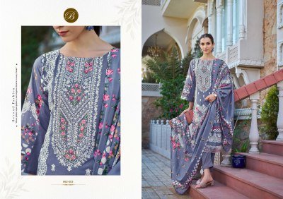 Belliza Designer Studio Almarina Vol 4 Pure Cotton Suit Set with Heavy Embroidery  Mal Mal Dupatta Unstitched Wholesale dress material catalogs