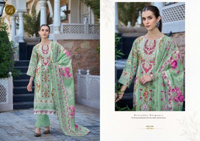 Belliza Designer Studio Almarina Vol 4 Pure Cotton Suit Set with Heavy Embroidery  Mal Mal Dupatta Unstitched Wholesale dress material catalogs