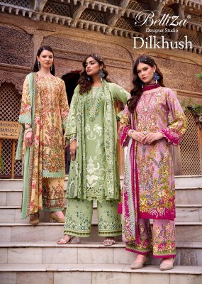 Belliza Dilkhush Pure Viscose Rayon Suit Set with Heavy Embroidery And Printed Plazo Dupatta Dress Material  Wholesale wholesale catalogs