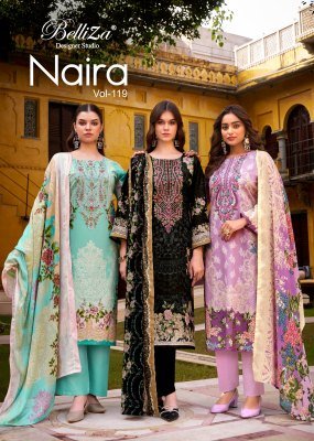 Belliza Naira Vol 119 Pure Cotton Suit Set  And Heavy Embroidery Wholesale Collection wholesale catalogs