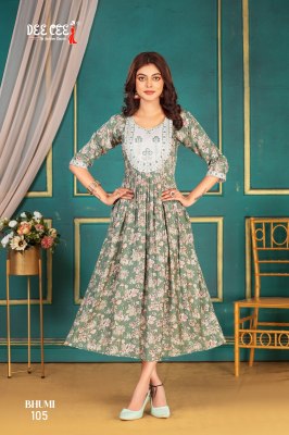 Bhumi by Deecee Bombay Dobby Long flared Printed Kurti collection at affordable rate kurtis catalogs