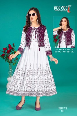 Bhuvi by Deecee Flared Long Screen printed Kurti with koti collection at affordable rate kurtis catalogs