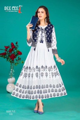 Bhuvi by Deecee Flared Long Screen printed Kurti with koti collection at affordable rate kurtis catalogs