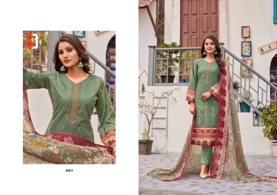 Bin saeed vol 8 by Shardhha designer pure cotton embroidered unstitched suit catalogue at low rate salwar kameez catalogs