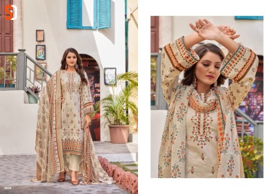 Bin saeed vol 8 by Shardhha designer pure cotton embroidered unstitched suit catalogue at low rate salwar kameez catalogs