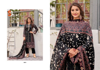 Bin saeed vol 8 by Shardhha designer pure cotton embroidered unstitched suit catalogue at low rate salwar kameez catalogs